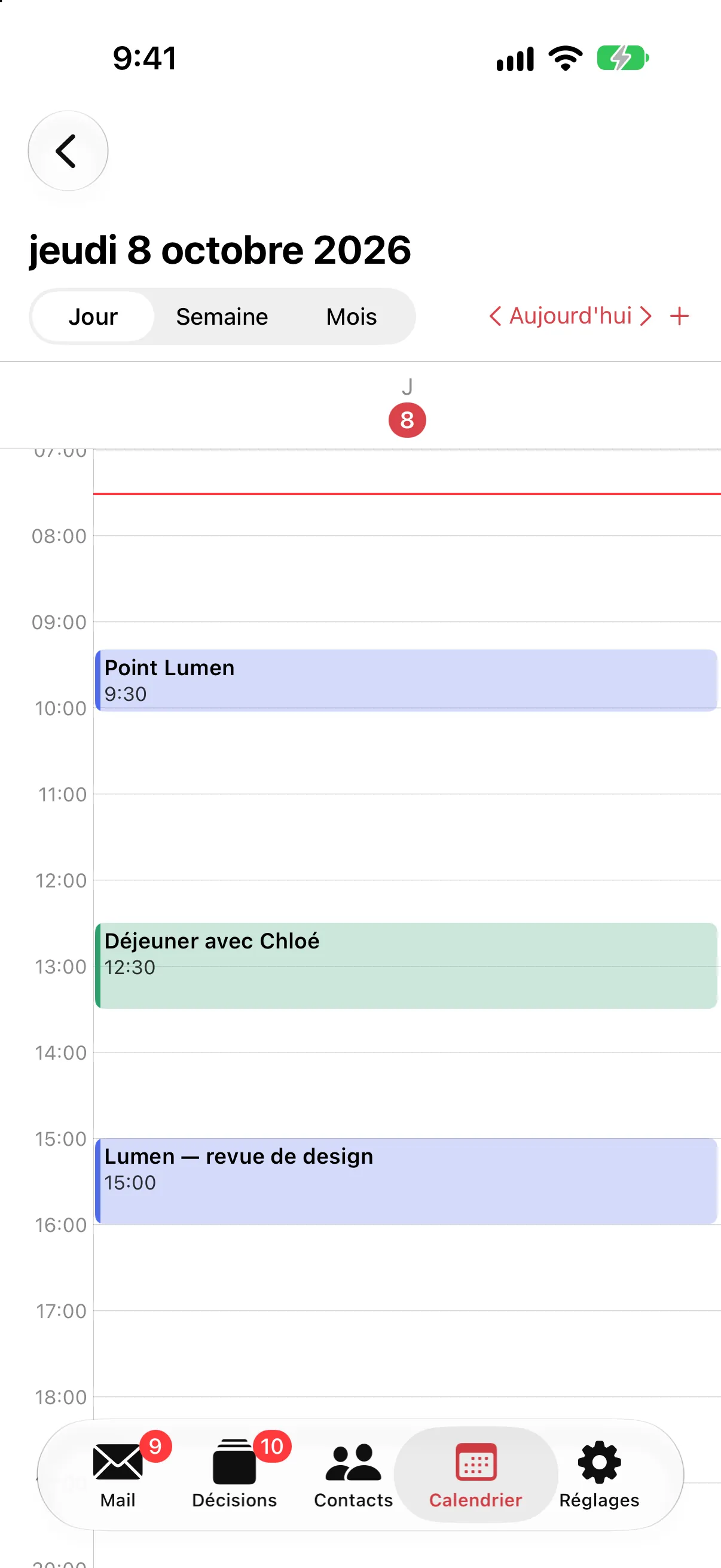 L'agenda sur iPhone